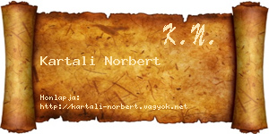 Kartali Norbert névjegykártya